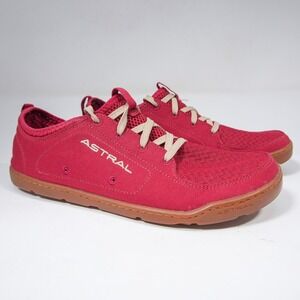 Astral Loyak Women Minimalist Boat Wide Toe Water Shoes Red Barefoot Sneakers 9